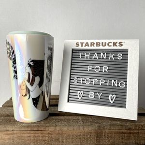 STARBUCKS Pearl White SIREN Ceramic Tumbler